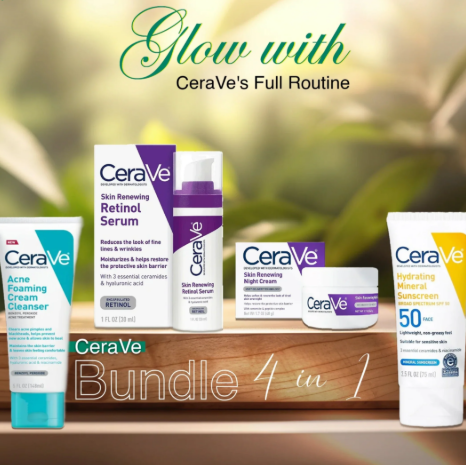 CeraVe 4-in-1 Skincare Bundle | Complete Skin Repair Kit