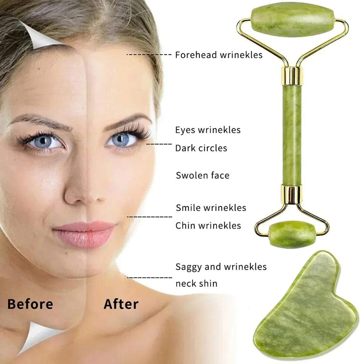 Premium Gua Sha Set – Face Lifting, Jawline Sculpting & Glowing Skin Tool